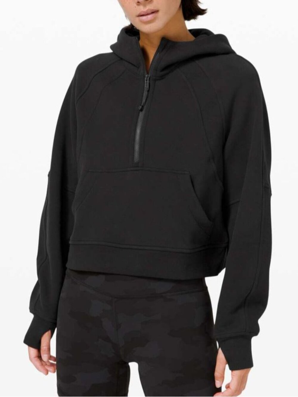 Lululemon Scuba Oversized 1/2 Zip Hoodie Black Size XS/S Small